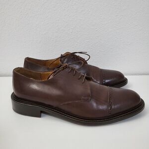 PRINCIPE Dress Shoes Mens 10 Brown Leather Handmade Oxford Made In Italy EUC